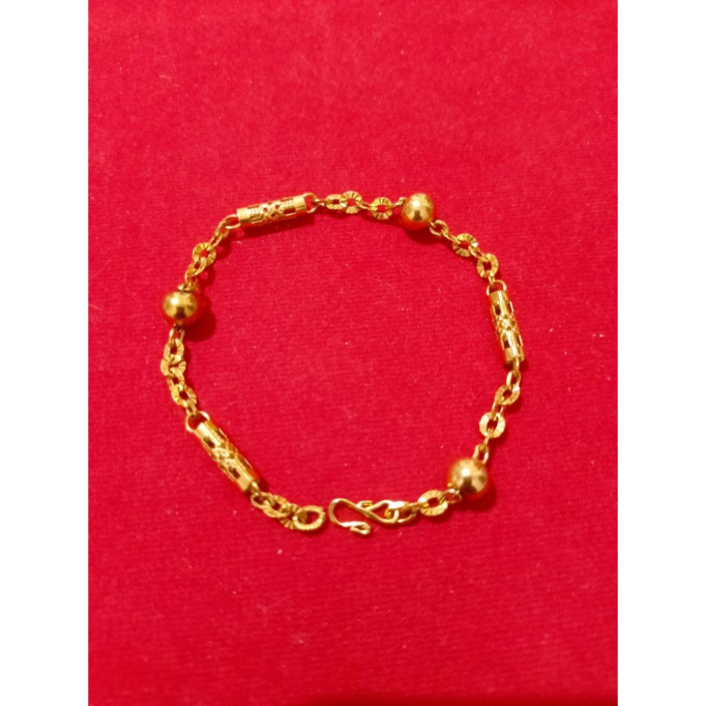gelang rantai Boba bambu Asli Titanium anti Luntur awet tahunan
