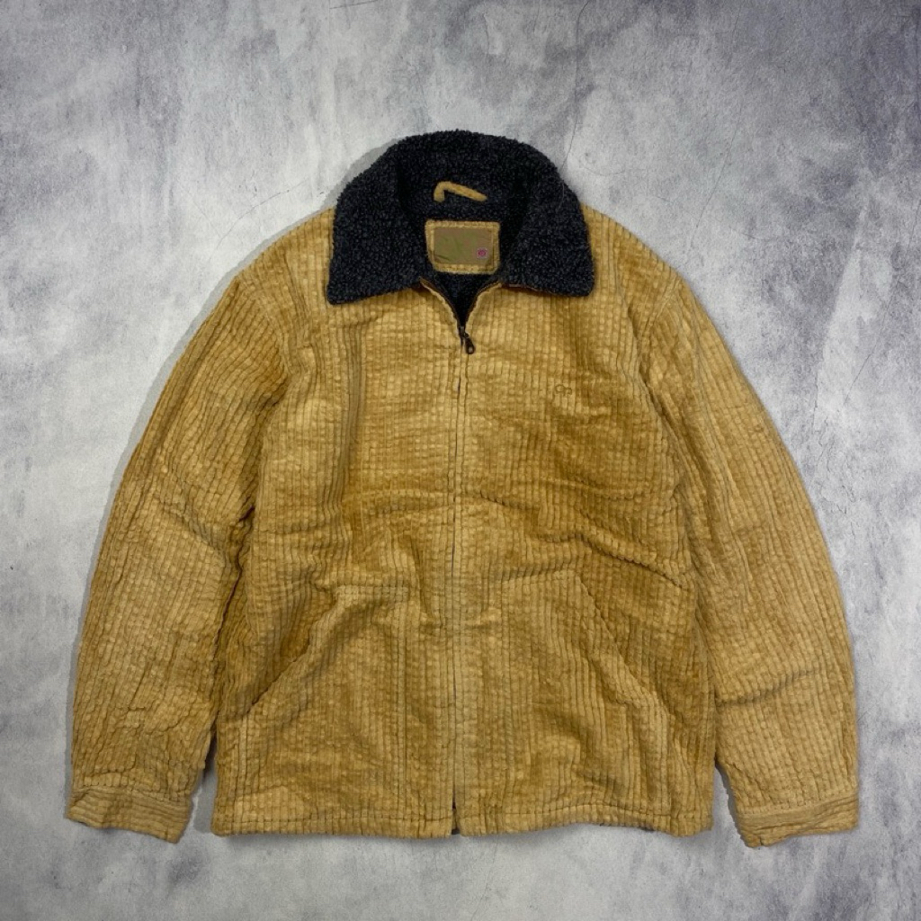 Vintage Ocean Pacific OP Corduroy Big Cord Sherpa Work Jacket