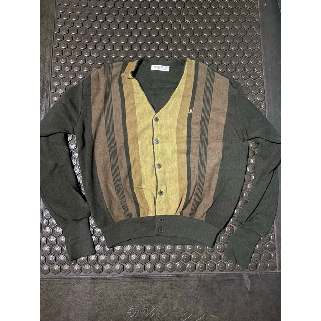 CARDIGAN RAJUT PRIA SUPER LUXURY BALMAIN PARIS MEWAH BRANDED