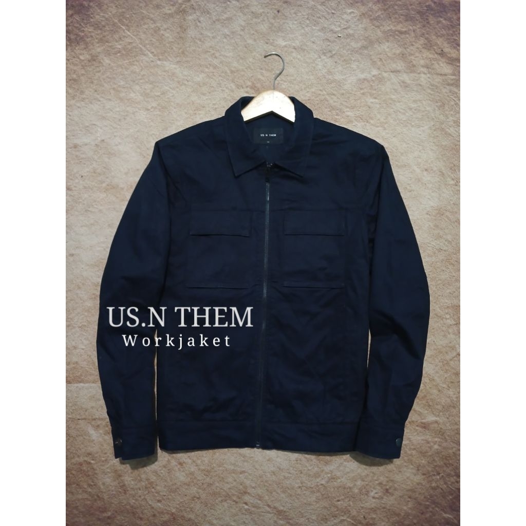 Jaket casual work US N THEM kanvas tebal bekas pakai