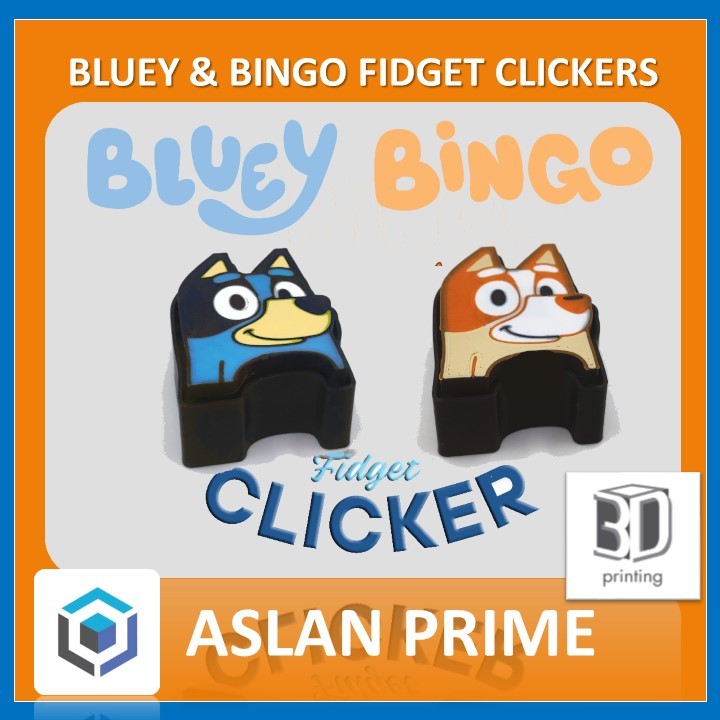 BLUEY BINGO HEELER KEY CLICKER 3D Print Viral Fidget Stress Relieve Toy Toys Fun Release Printing Sa