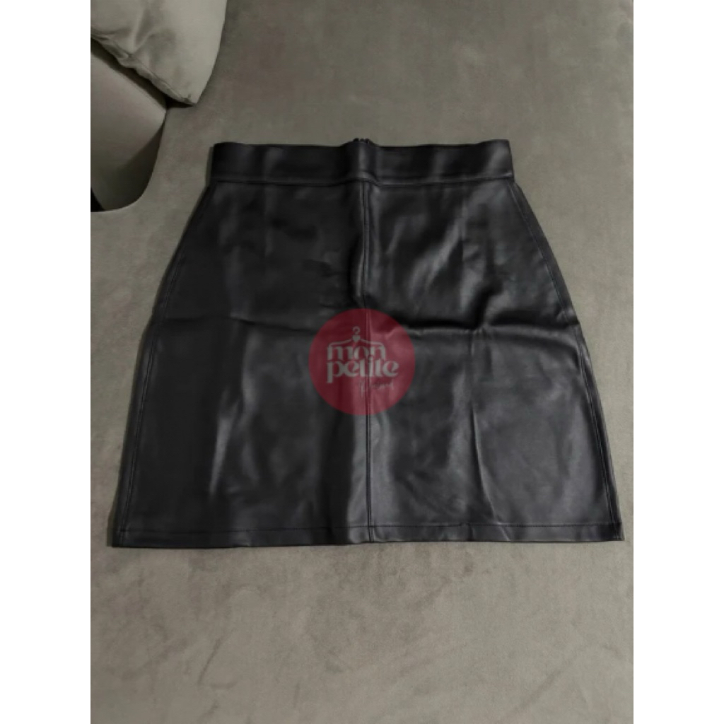 Black Leather Short Skirt