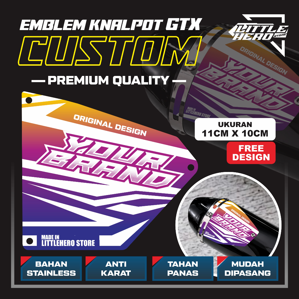 EMBLEM KNALPOT SEGITIGA CUSTOM GRAFIR