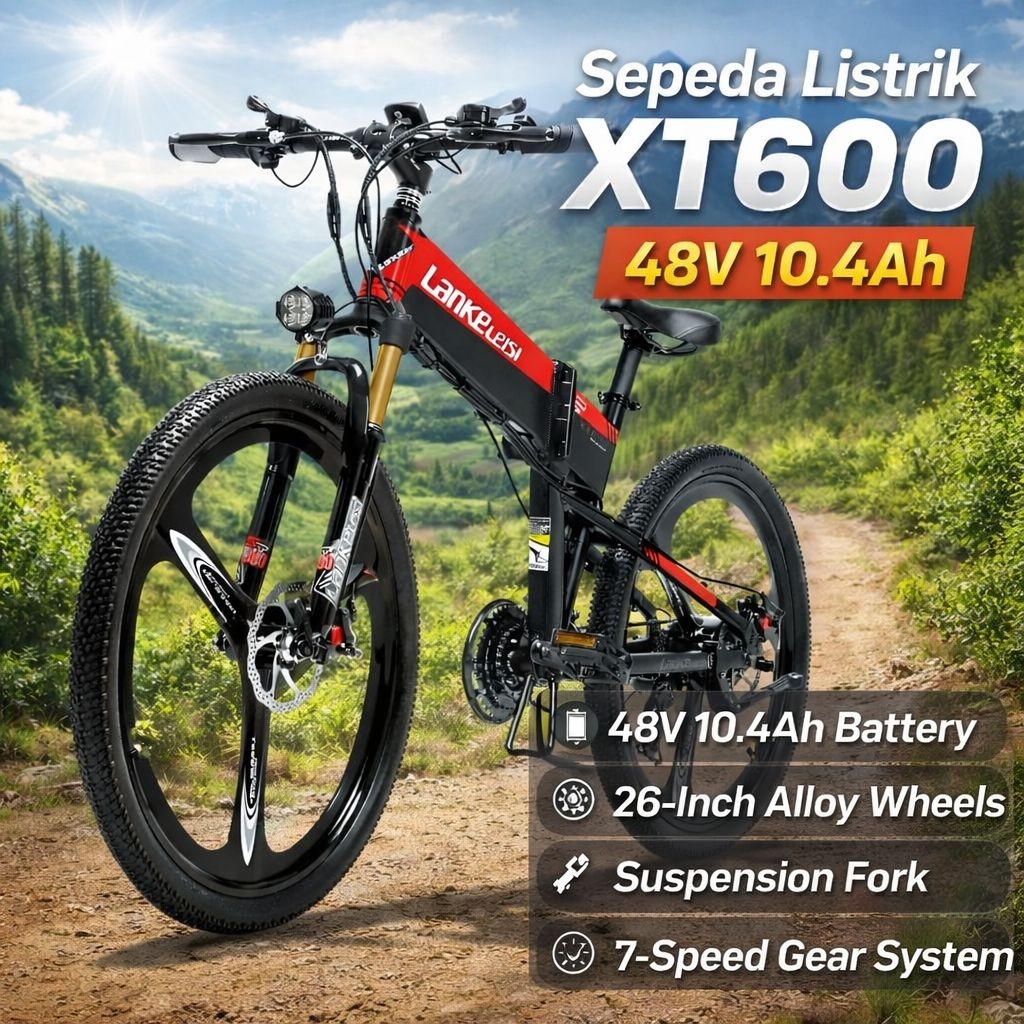 Sepeda Listrik Lankeleisi Model MTB Gunung, Selis MTB GUNUNG, Sepeda Listrik Praktis, Sepeda Listrik