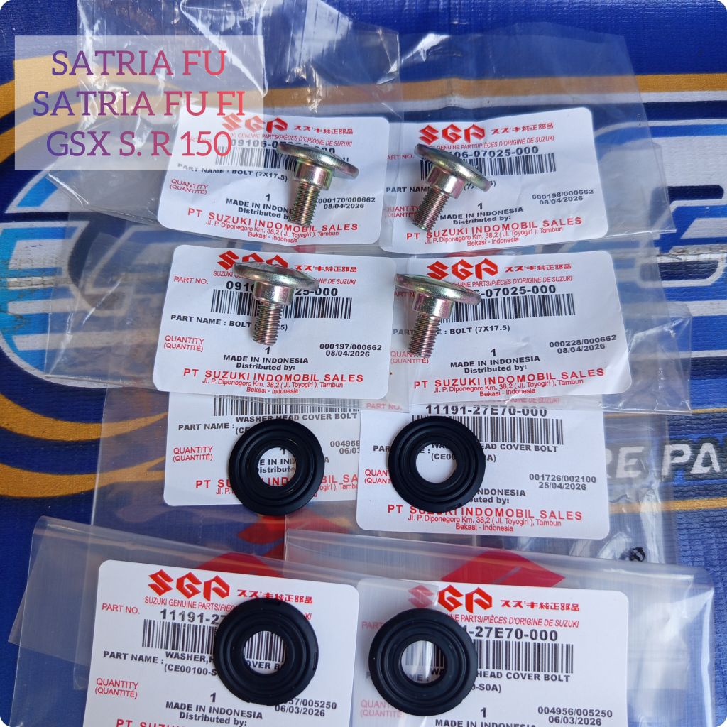 BAUT CUP HEAD + SEAL HEAD SATRIA FU150 / SATRIA FU FI INJEKSI/ GSX S.R 150 4BAUT X 4 SIL O9106-07025