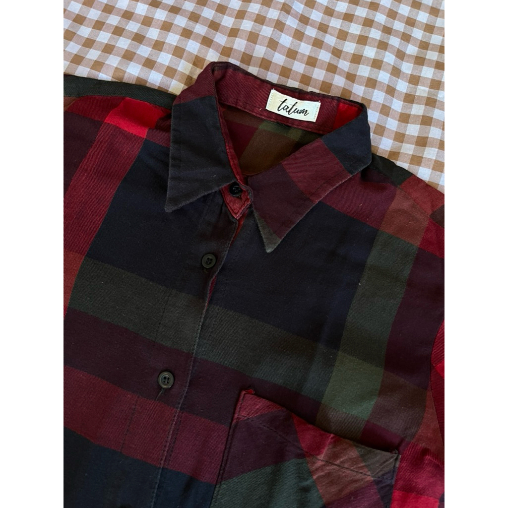 Preloved Kemeja Flanel Wanita by Tatum Maroon