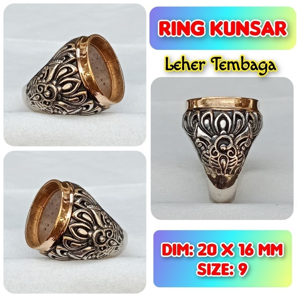 Cincin Emban Batu Akik dan Permata Leher Tembaga.09