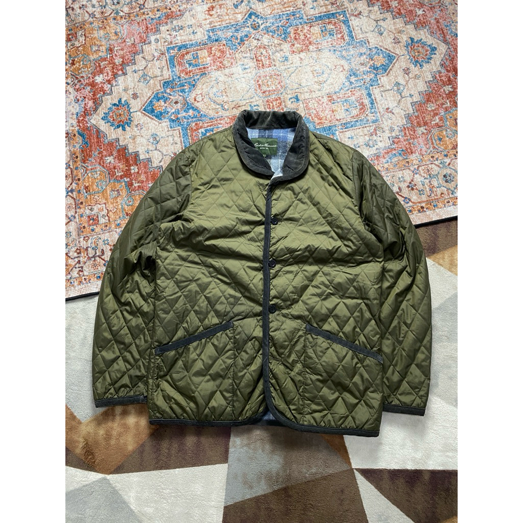 OUTER QUILTED JAKET EDDIE BAUER FLECE TARTAN