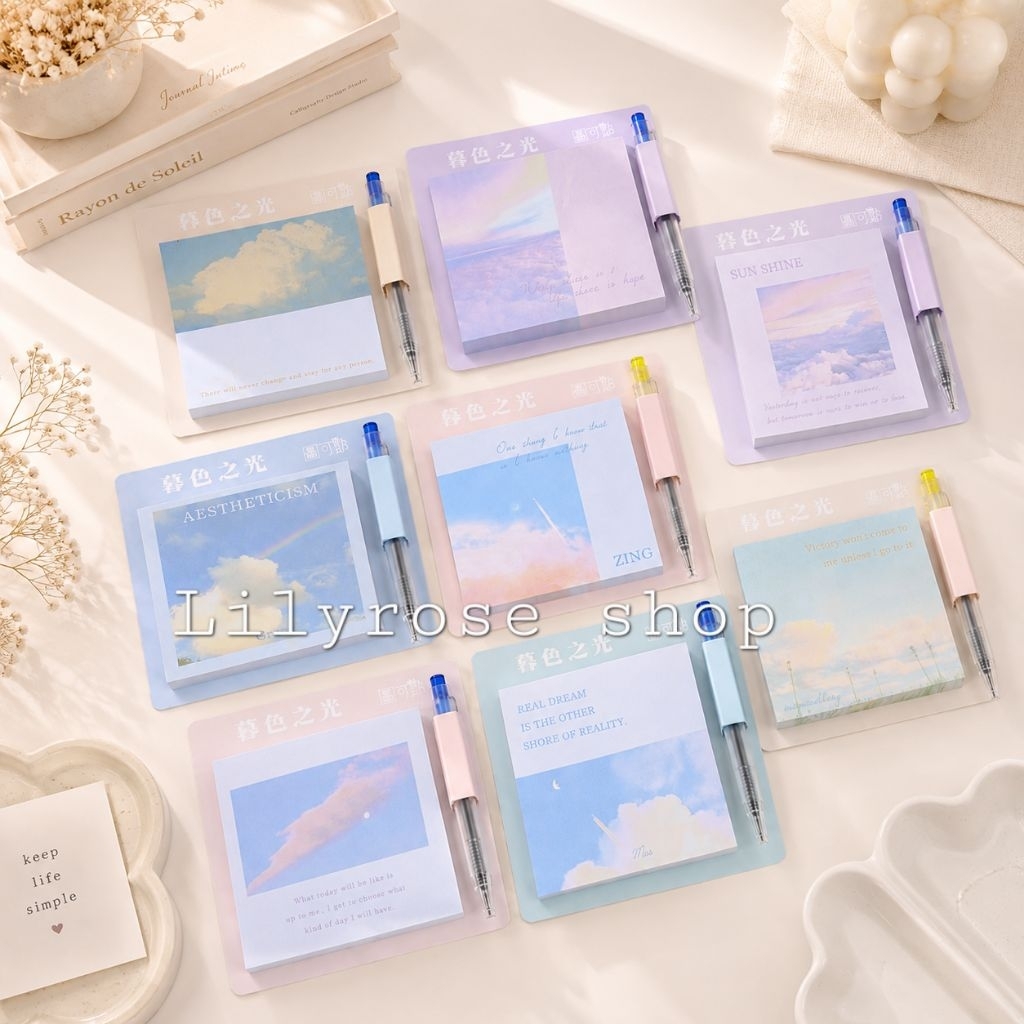 Set sticky note pulpen estetik aesthetic NB23011
