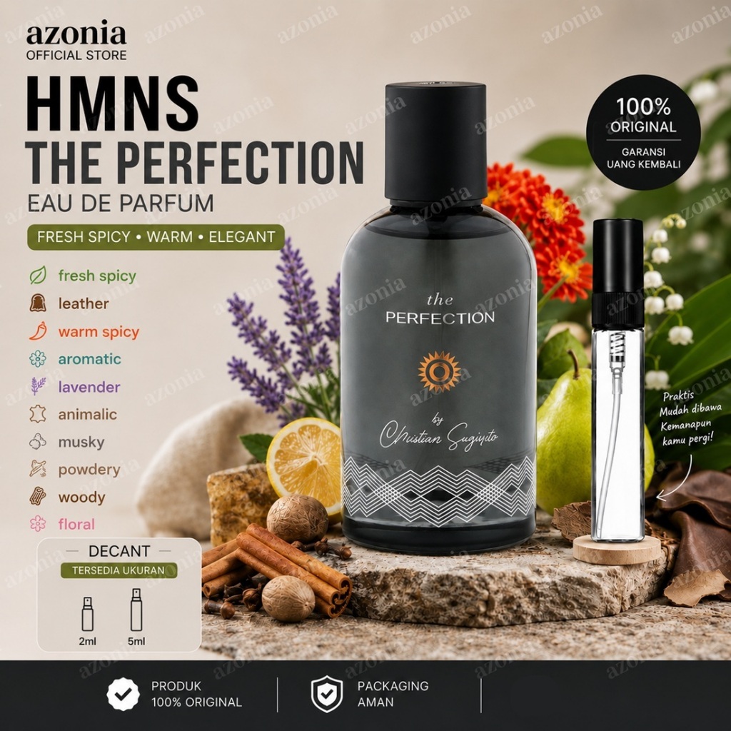 Decant Share - HMNS The Perfection X Christian Sugiono Perfume Original 2ML 5ML Botol Kaca Travel Si