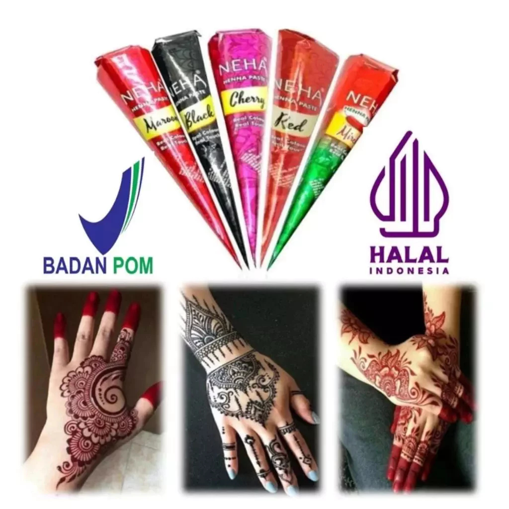 NEHA HENNA PASTE HALAL BPOM ECERAN HENNA HENA MAGIC HERBAL