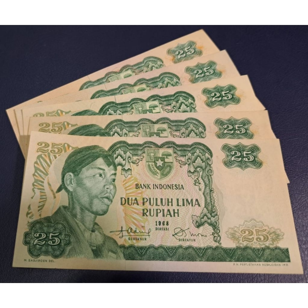 Uang Kuno 25 Rupiah Sudirman tahun 1968