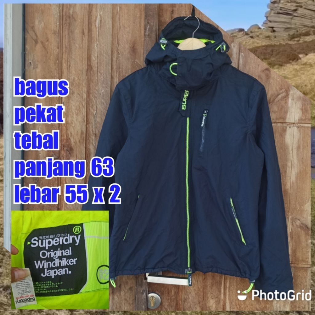 jaket gunung outdoor windbreaker tebal superdry