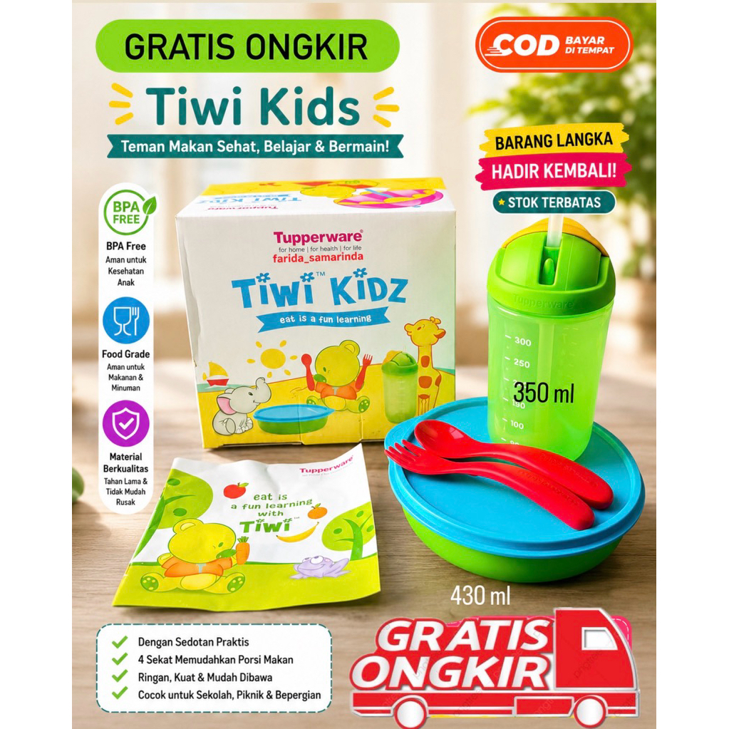 Tiwi Kids Tupperware, Botol sedotan anak-anak Tupperware, gelas anak Tupperware