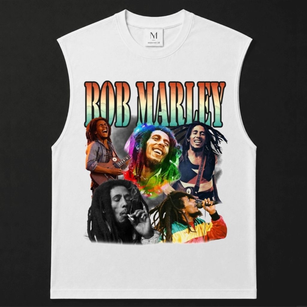 Monver Kaos Singlet Pria/Wanita - Bob Marley Bootleg | Tanktop Man | Baju Olahraga | Baju Gym | Stre