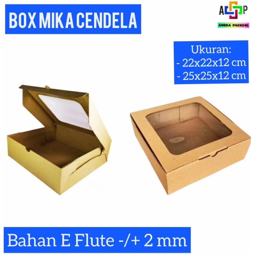 Box 25x25x12 cm Window ( E -Flute) /kardus/hampers