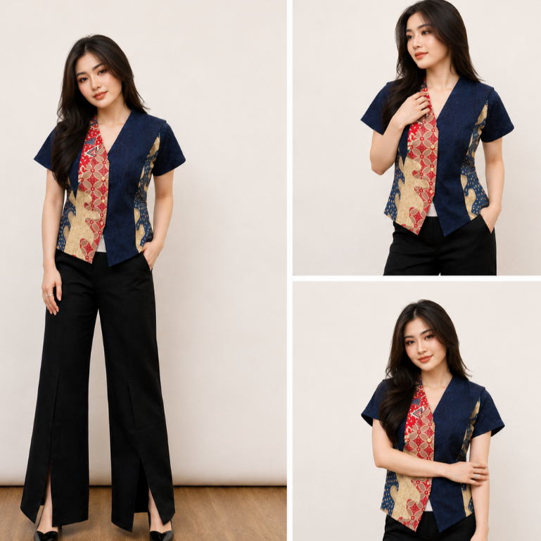 Melvee Batik - Femure Top - Atasan Batik Modern Wanita Terbaru