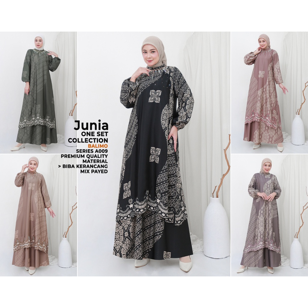 SET ROK JUNIA DRESS BY BALIMO ORI