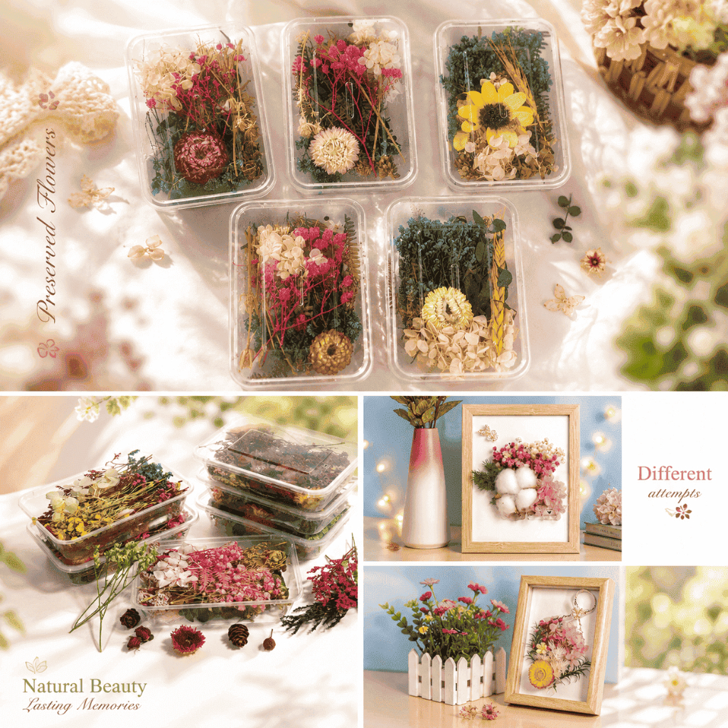 Paket Box Bunga Kering Natural Aromatherapy Real Dried Flower Resin Art