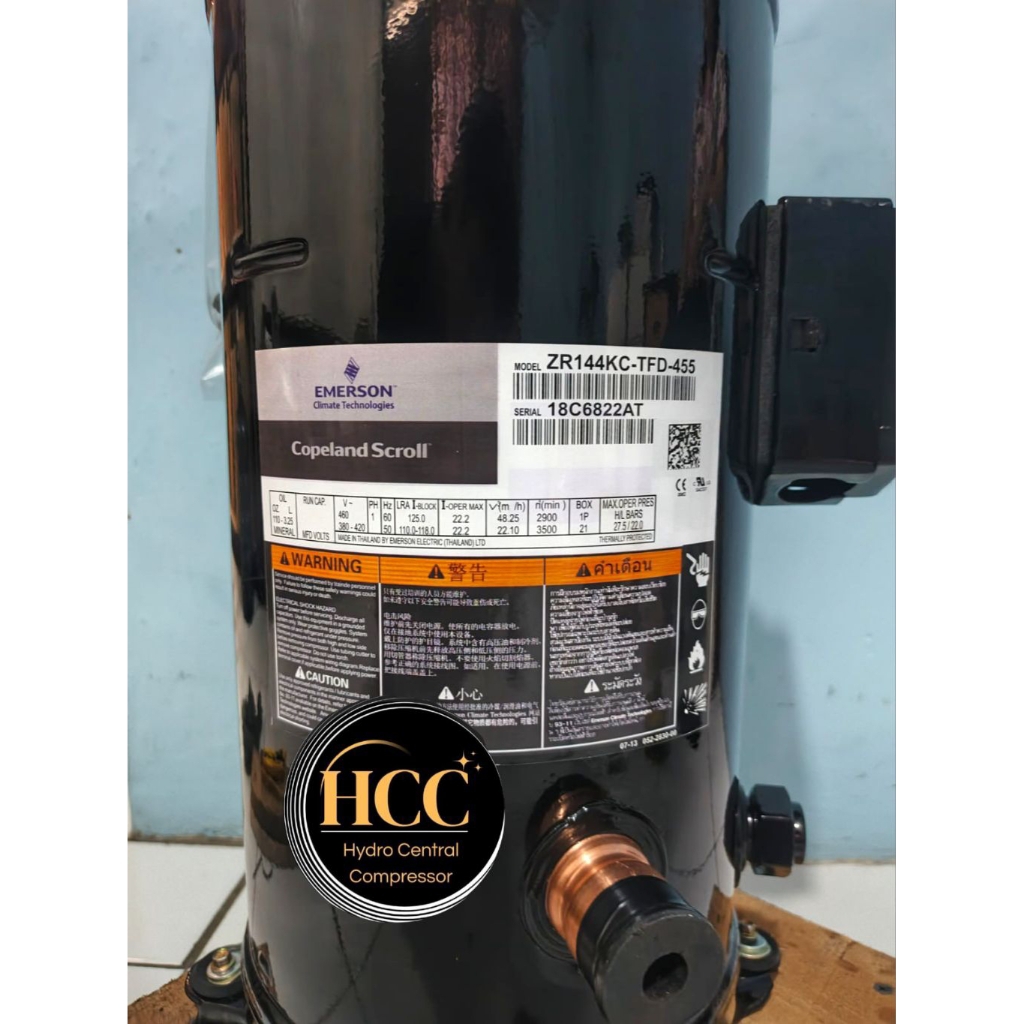 Compressor COPELAND ZR144 / Kompressor ZR144KC-TFD-455 ( 12,5PK R22 380V )