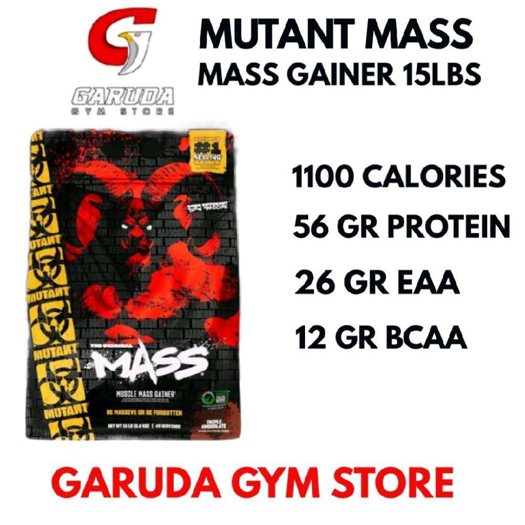 MUTANT MASS Gainer 15 LBS BPOM Weight Gainer 7.26kg 1100 Kalori Bulking