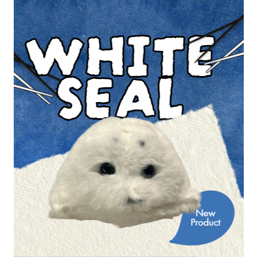 Gantungan Kunci Plushie Boneka POM POM WHITE SEAL GHOOST Cute Gantungan Tas Keychain Crafty Charm