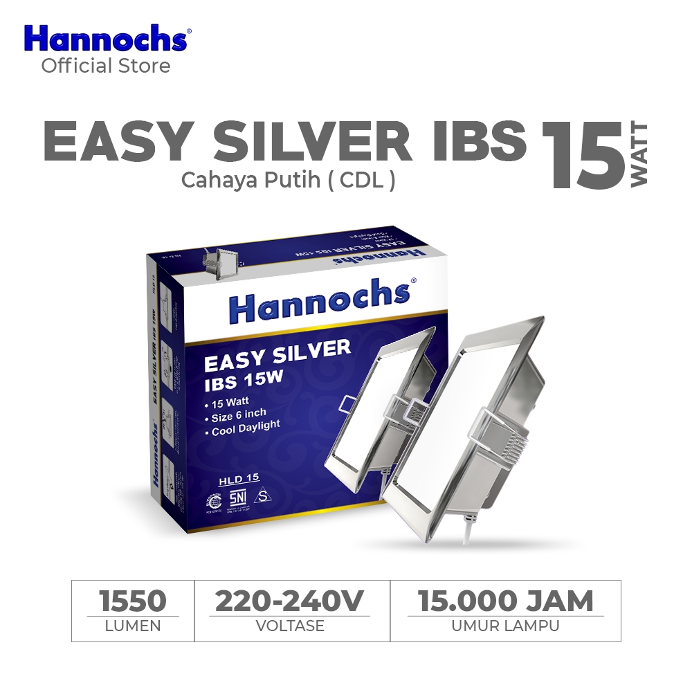 Hannochs Downlight LED Easy Silver 15W IBS Cahaya Putih