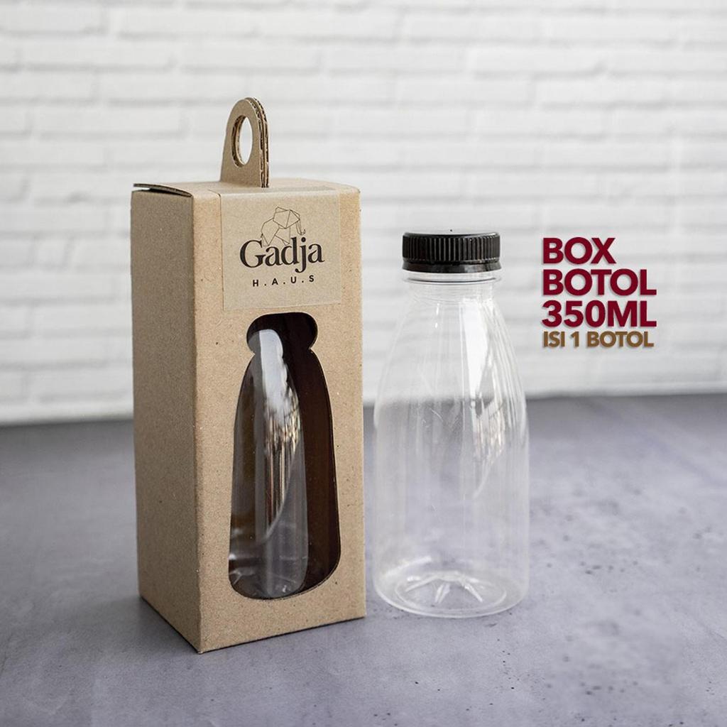 (10pcs)dus tenteng kemasan botol kale 350ml isi 1 botol box jinjing botol plastik