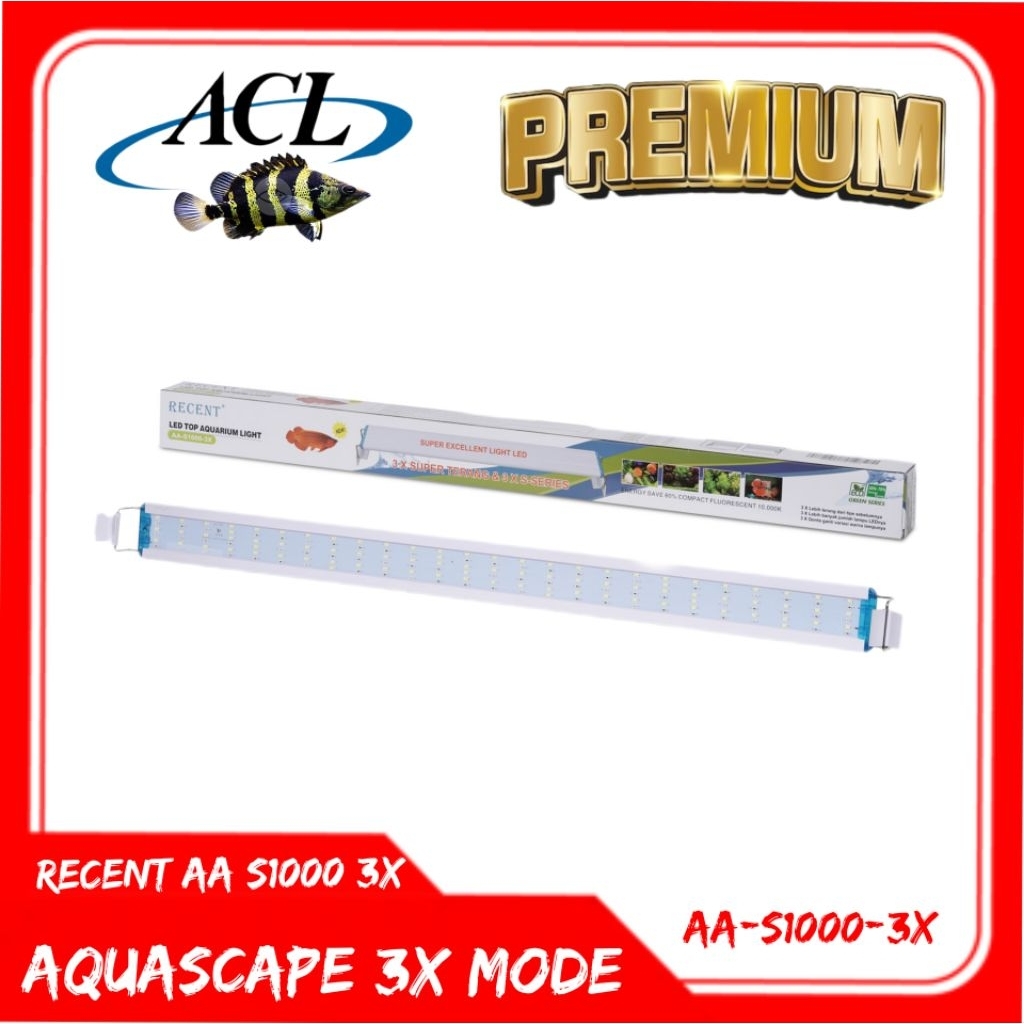 LED AQUARIUM AQUASCAPE RECENT AA S800-S1000 3X LED AQUARIUM IKAN HIAS