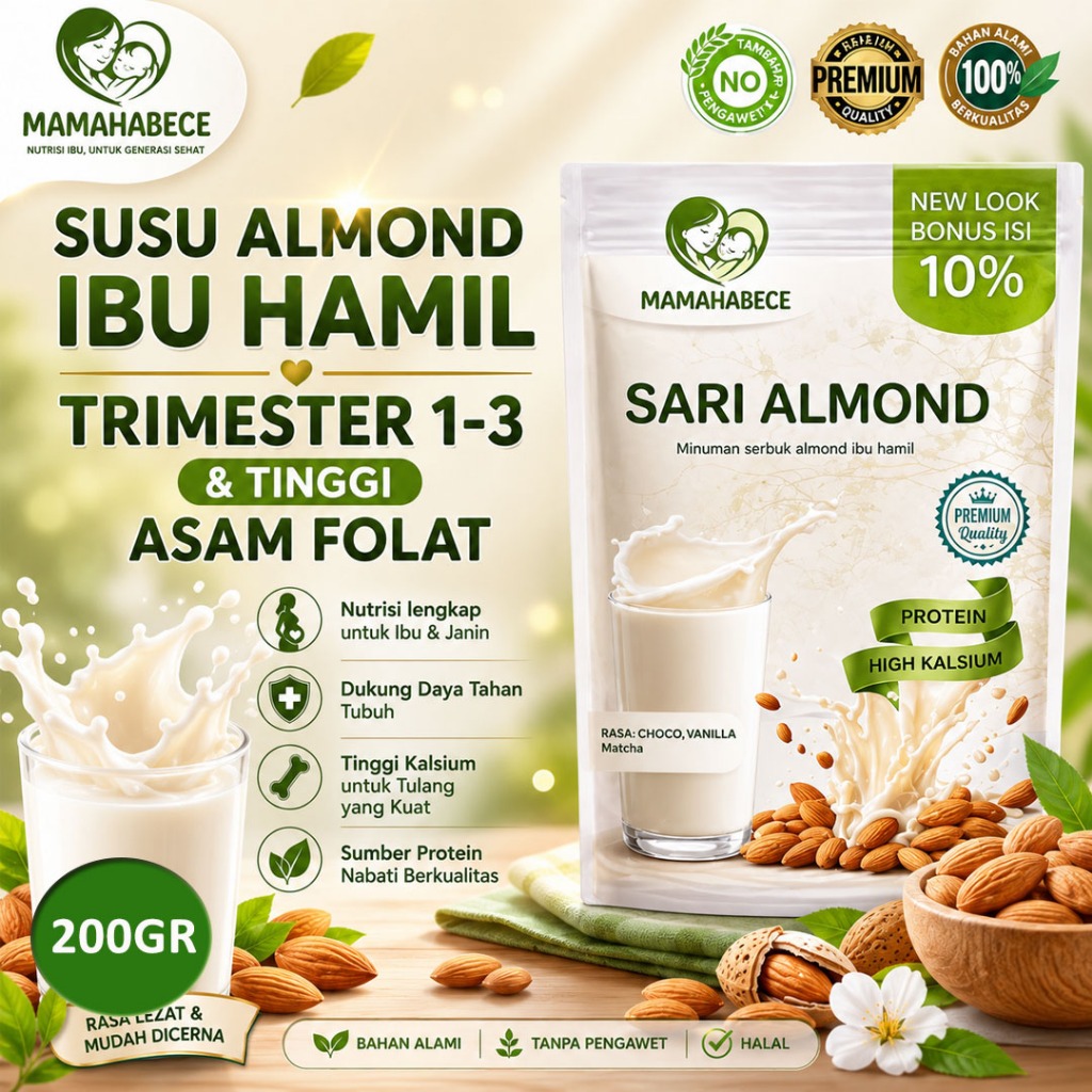Mamahabece Susu Ibu Hamil  Almond Trimester 1 - 3 200gr