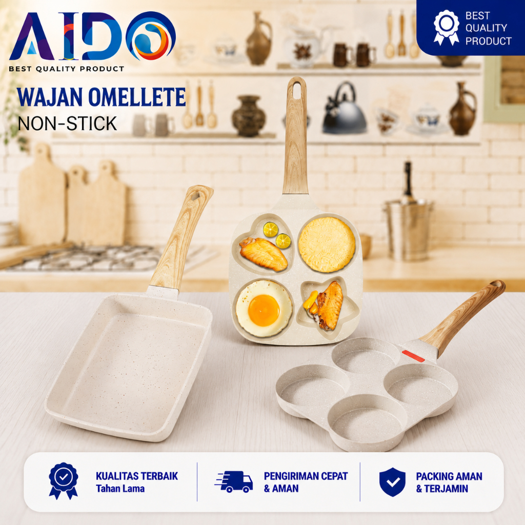 Penggorengan Tamagoyaki Telur Omelette Anti Lengket Marble Omelette Non-stick Omelette Egg Fry Pan