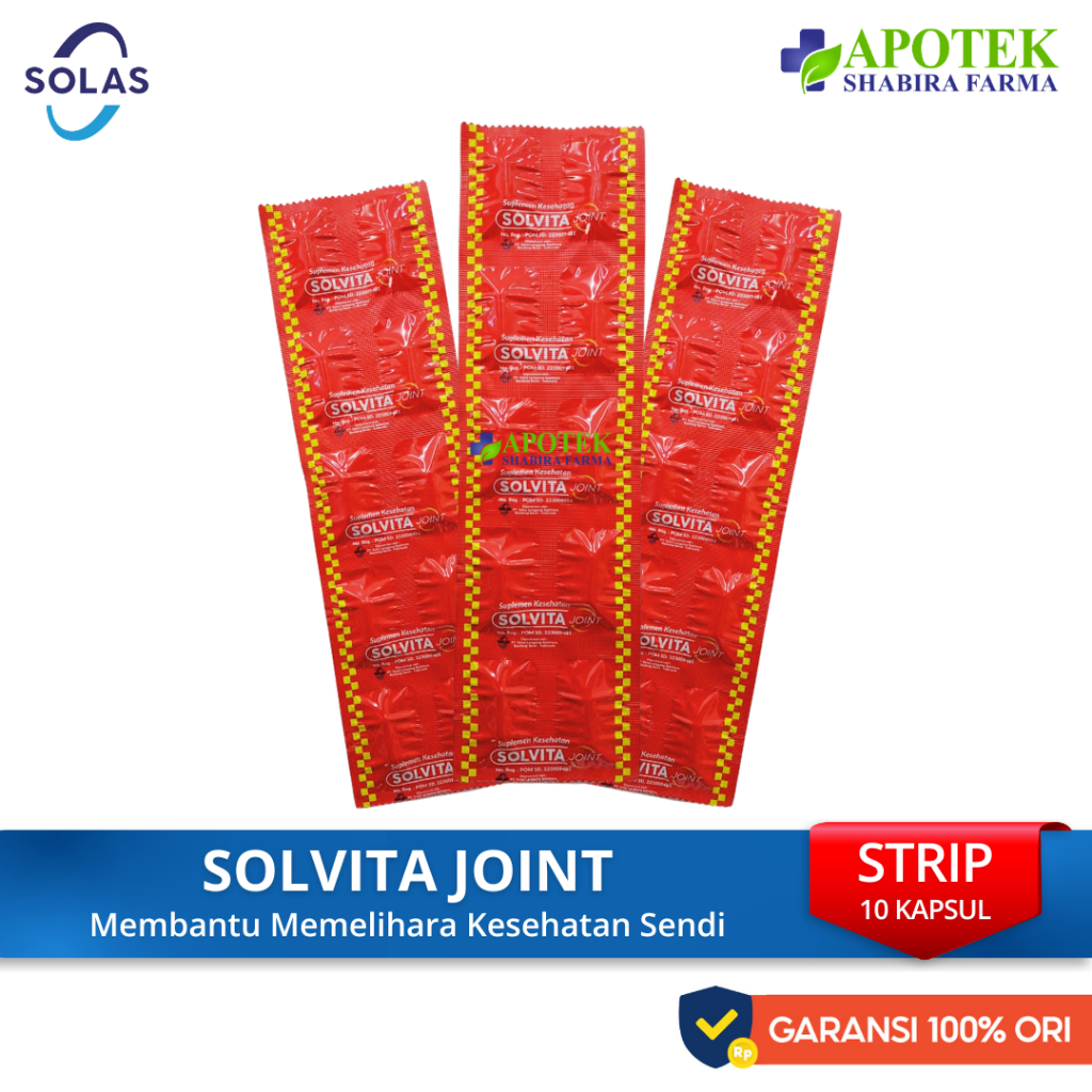 Solvita Joint Strip 10 Kapsul - Suplemen Tulang Dan Sendi Dewasa Lansia