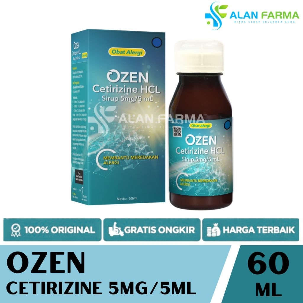 Ozen Sirup 60 mL | Cetirizine Sirup | Sirup Alergi