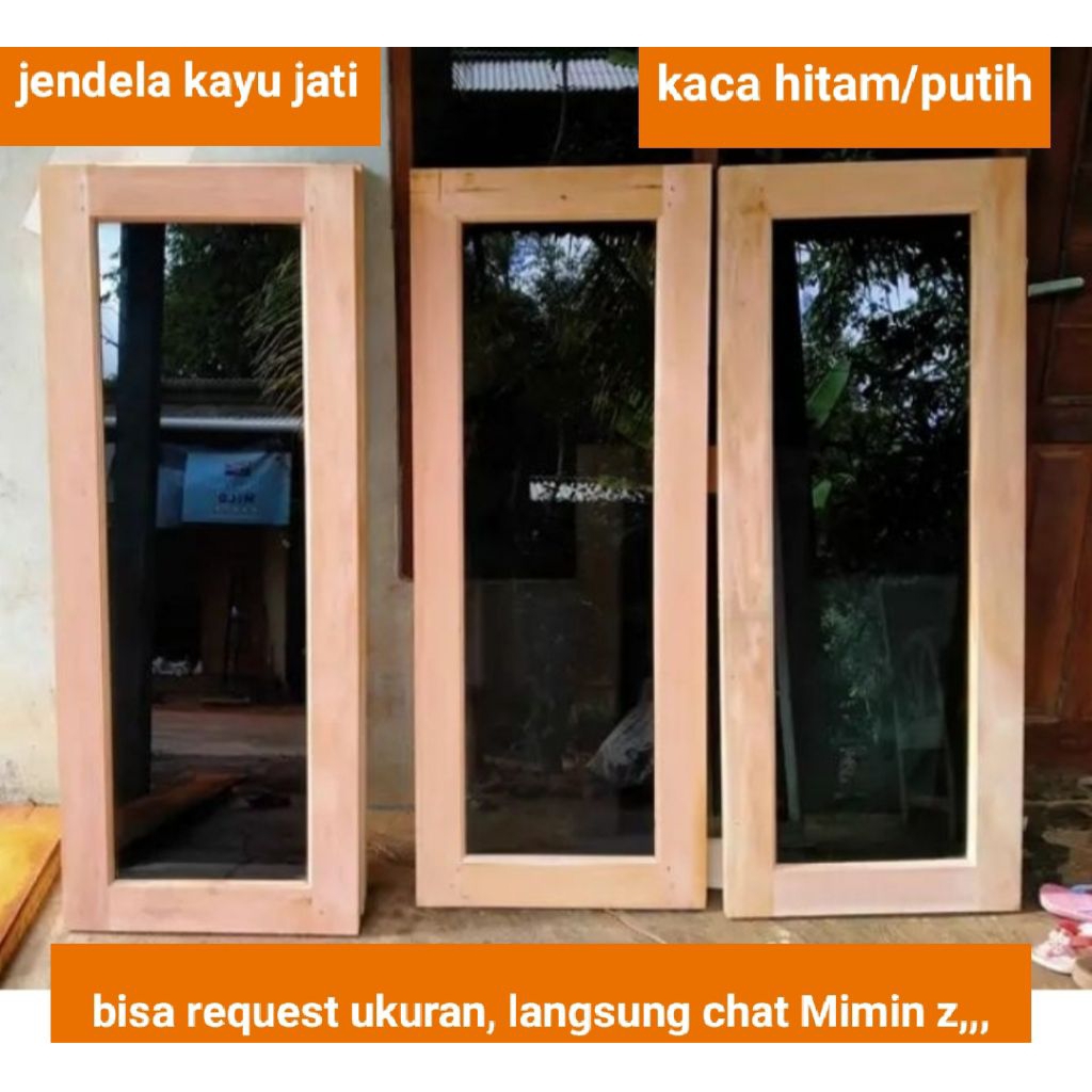 jendela kayu jati minimalis
