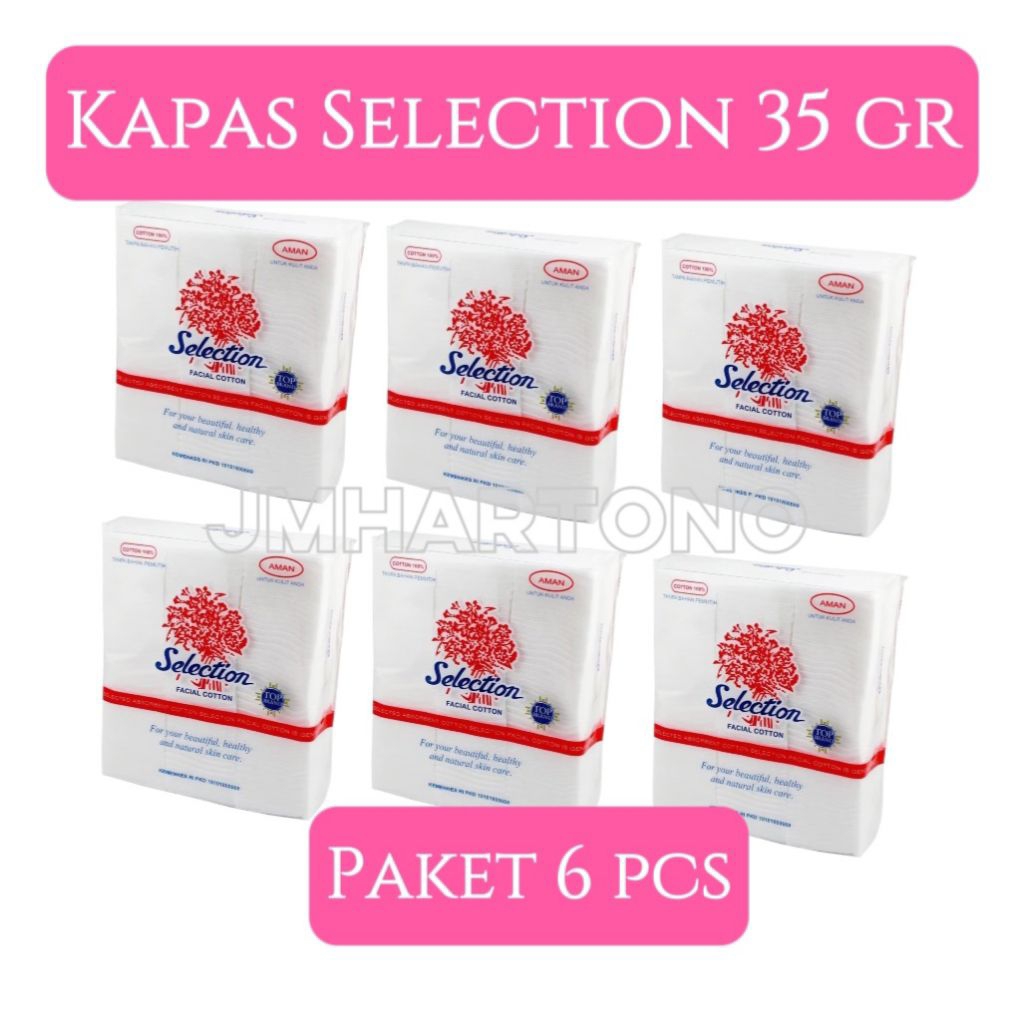GROSIR  Kapas Selection 35gr 50gr 75gr facial cotton/ paket 6 pcs