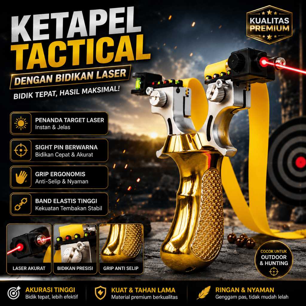 TERMURAH ketapel Burung 1set Lengkap Tali dan Laser Plus Peluru Bisa COD
