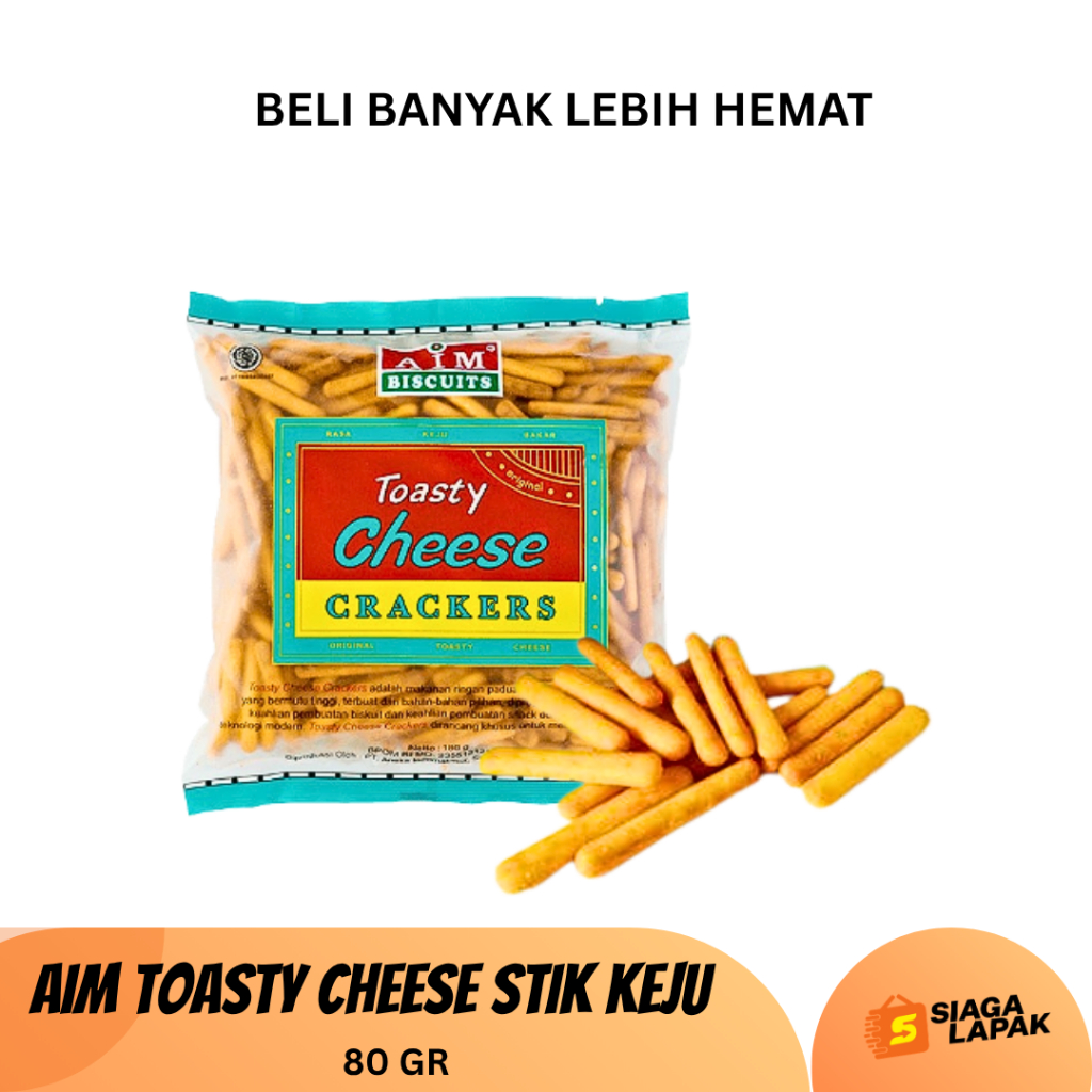 Toasty Cheese Crackers 80gr ECERAN 1 PCS Biskuit Stik Keju AIM [BELI BANYAK LEBIH MURAH]