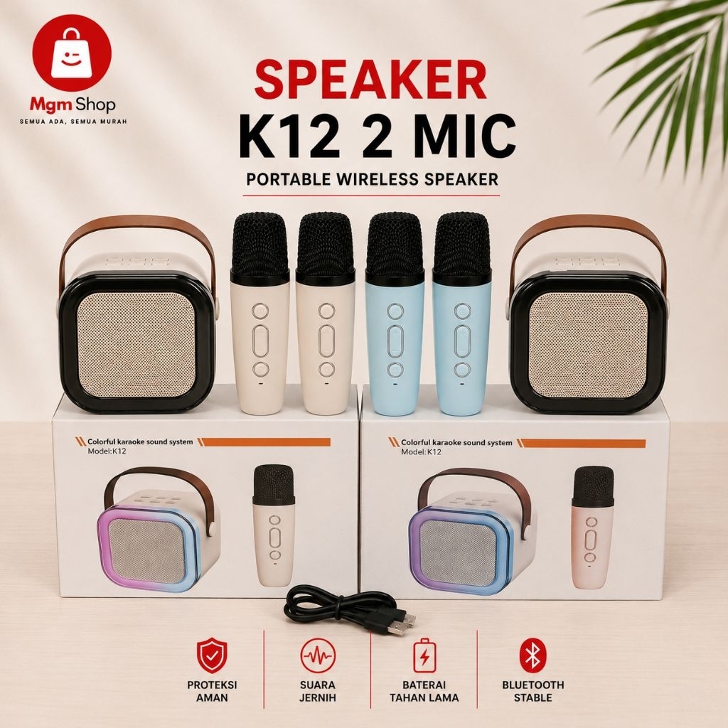 Speaker Wireless Portable K12 MIX 2 2 MIC Bluetooth Speaker GOOD QUALITY EXTRABASS