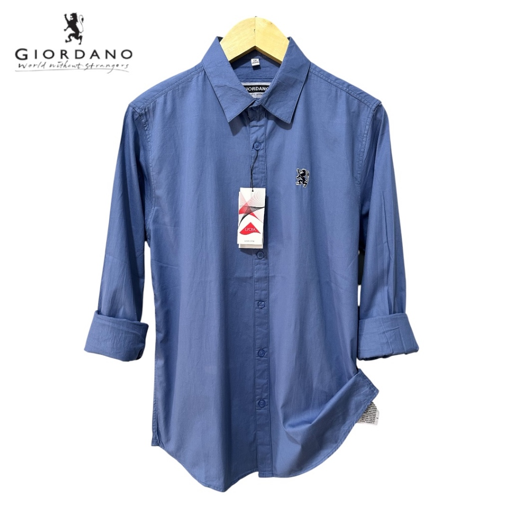 Giordano Kemeja Pria Panjang Premium Slim Fit Cotton Tuwil