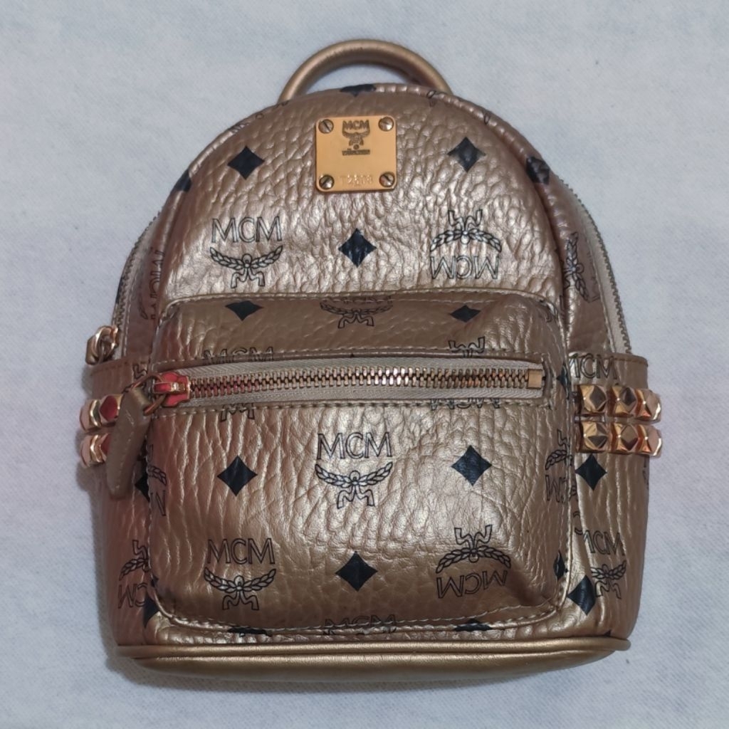Tas Selempang Ransel Mini MCM Rosegold Slingbag Preloved