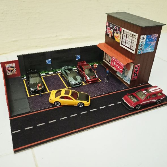 Diorama Diecast Parkiran Jepang 1:64 Untuk Hot Wheels Mini GT