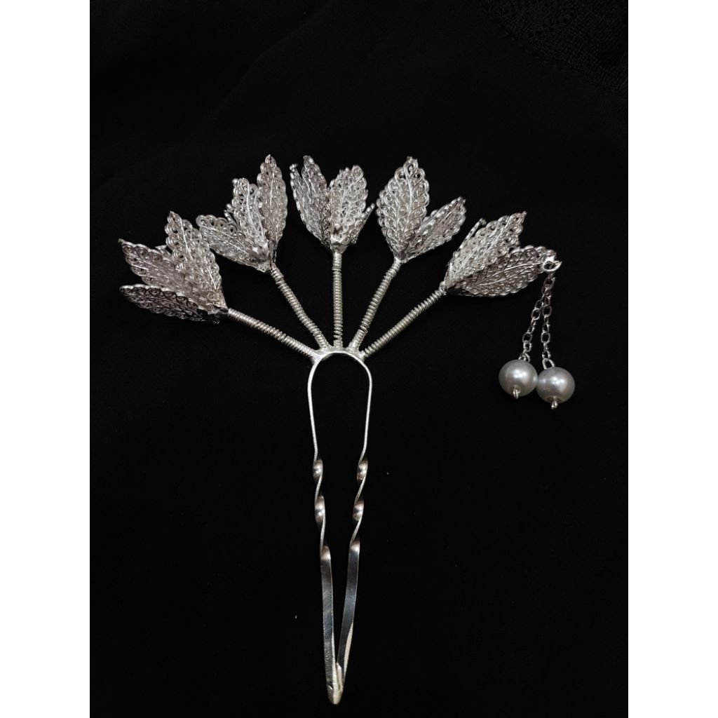 Cucuk Mawar Silver / Hiasan Rambut / Hiasan Sanggul / Cucuk Bali