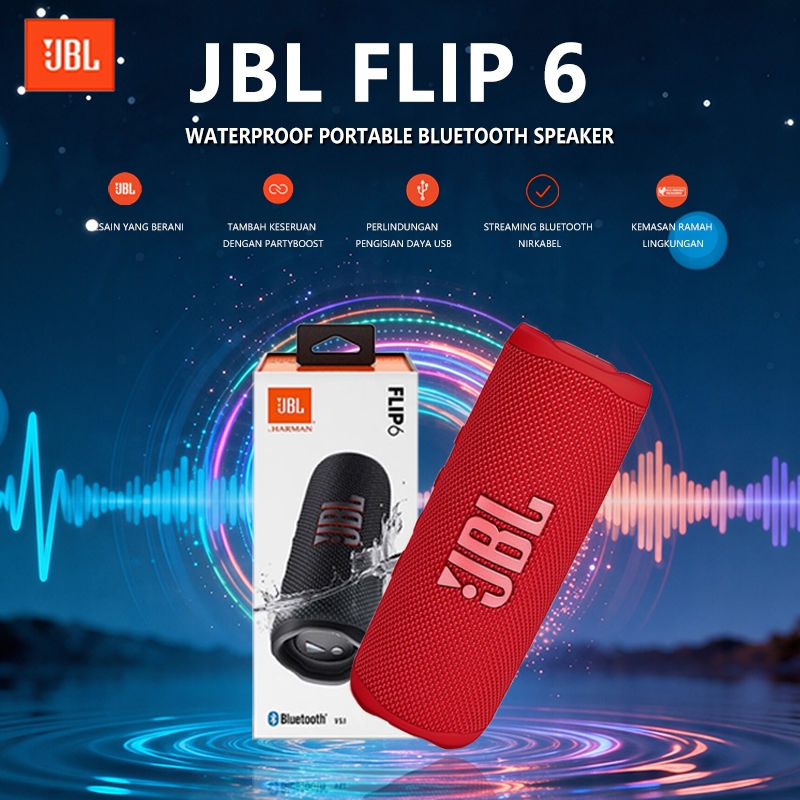 100%Original Speaker JBL Flip 6 SpeakerPortabel Wireless BluetoothSpeakerPowerful Sound and Deep Bas