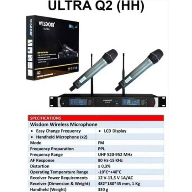 MIC WIRRELES WISDOM Q2 suara bagus berkualitas original