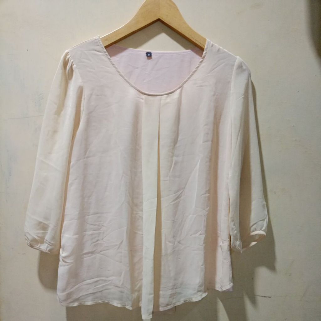 Blouse Sifon cream /Blouse sifon murah/Blouse Preloved