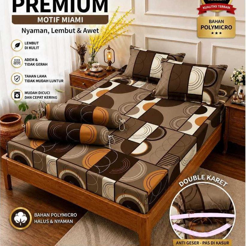 Sprey Homemade Ukuran 180x200, 160x200, 120x200, Sprey Double Karet, Antigeser