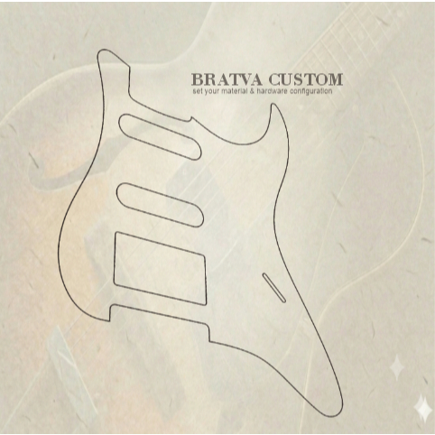 Pickguard Bacchus Stratocaster 3ply 1ply custom akrilik mirror