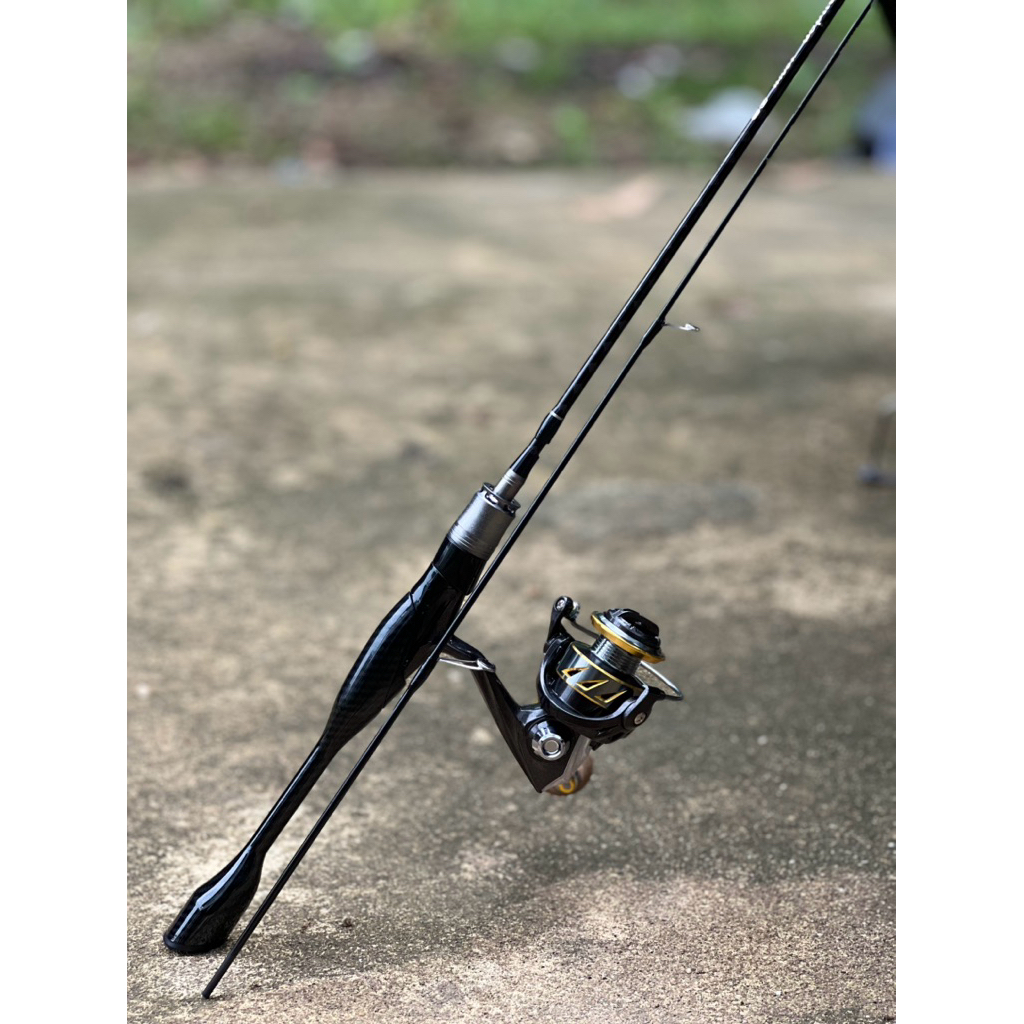 Satu set spining zorro ryu 800 power handle & Joran ultralight exvius shippuden black carbon solid