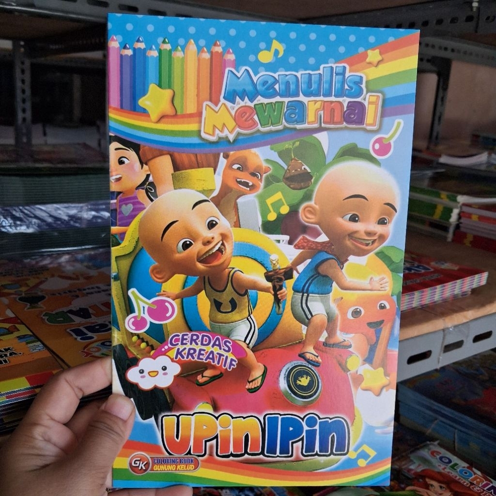 Buku mewarnai UPIN IPIN ukuran 16x24 cm GK