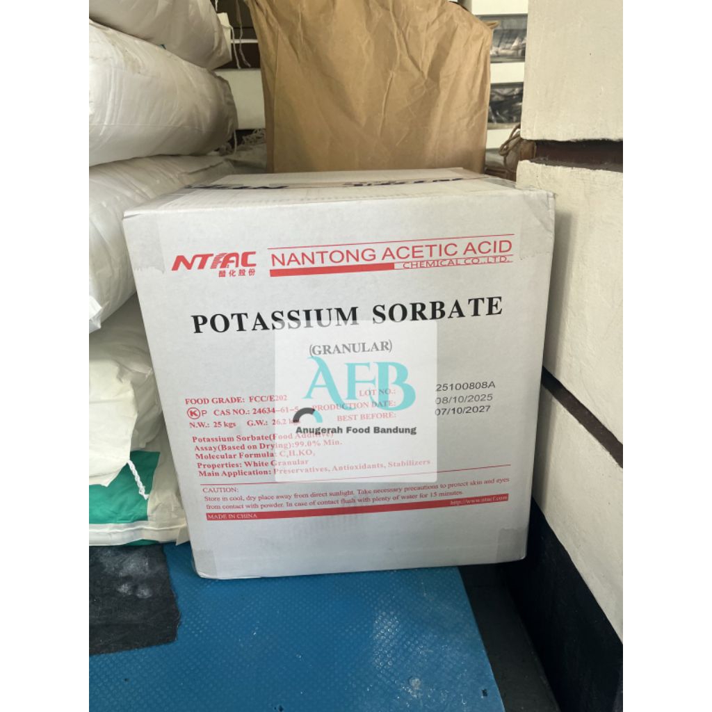 Potassium Sorbate Nantong/kalium Sorbate Nantong/Pengawet Makanan 1 dus = 25kg